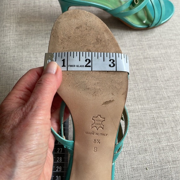 ELLEN TRACY Vintage strappy blue/ green  sandal size 8 1/2 - Picture 8 of 10